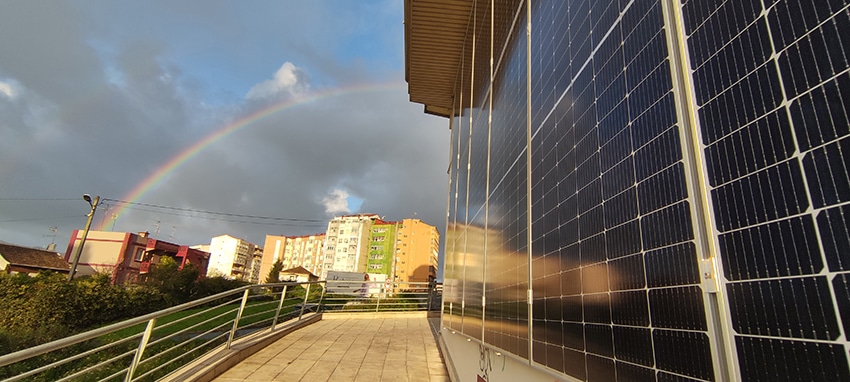 Photovoltaic installation in facade - own offices