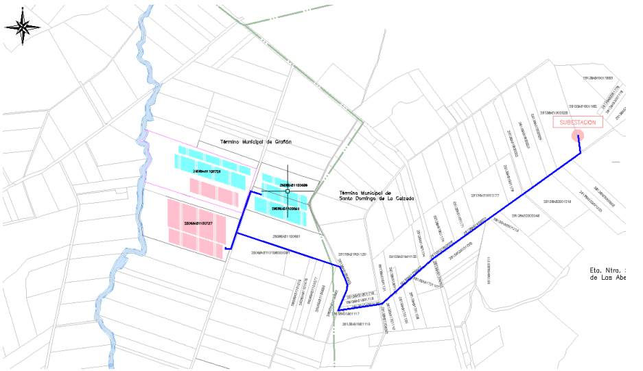 Plano de la ubicación del parque solar en Logro;o