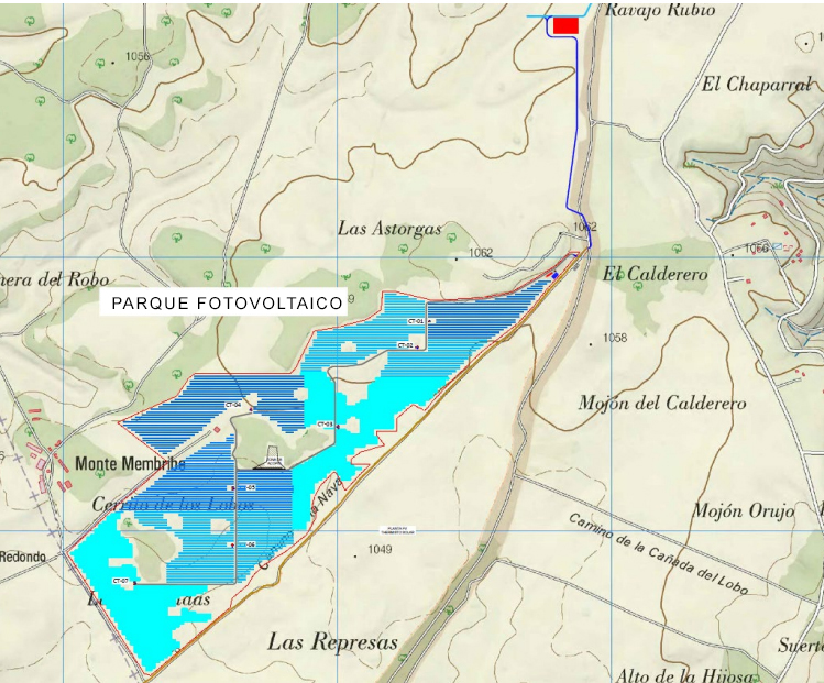 Plano de situación de proyecto de instalación de parque solar fotovoltaico en Budia